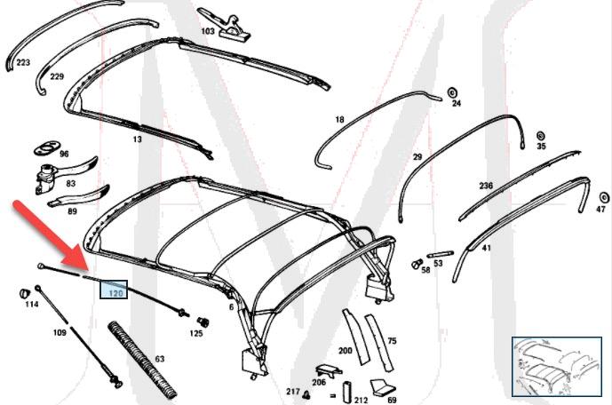 CABLE,FOLDING TOP